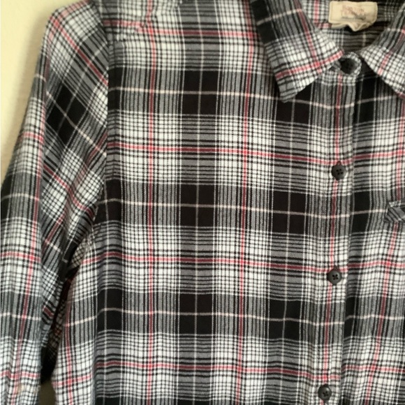 Boston Traders black/red/white Plaid button up Shirt large - Picture 6 of 10